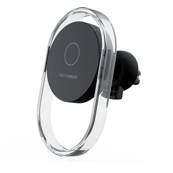 VipMarketim Ally 15W Klima Araç Havalandırma Bölmesi Manyetik Şeffaf Kablosuz Araç Şarj Telefon Tutucu-(5775)