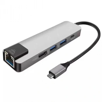 VipMarketim ALLY 5İN1 USB 3.1 Type C To HDMI 2xusb 3.0 RJ45 Ethernet Dönüştürücü Adaptör-(5775)
