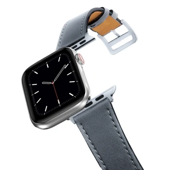 VipMarketim Ally Apple Watch 7-8 45mm 6-5-4 44mm Watch Ultra 49mm Single Coil Deri Kayış Kordon 3-2-1 42mm-(5775)