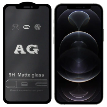 VipMarketim ALLY İPhone 12 Pro Max 6.7inç Full Glue Matte Tempered Cam Ekran Koruyucu-(5775)