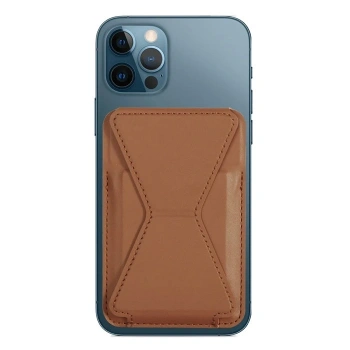 VipMarketim ALLY İPhone 15-14- 13-12ler İçin Standlı Deri Cüzdan Magsafe Kartlık Cüzdan Kılıf-(5775)