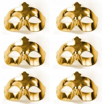 VipMarketim Altın Metalize Renk Düz Balo Parti Maskesi