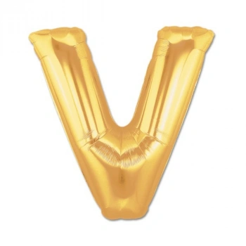 VipMarketim Altın Sarısı Folyo V Harfi Balon 1 Metre