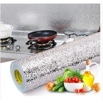 VipMarketim Alüminyum Folyo Yapışkanlı Mutfak Koruyucu Folyo 2 Metre