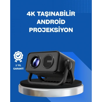 VipMarketim Android TV 11 İşletim Sistemli Elektrikli Odaklama Projektör