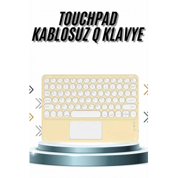 VipMarketim Android ve İOS Uyumlu Bluetooth Klavye Touchpad Slim Kablosuz Wifi Q Klavye