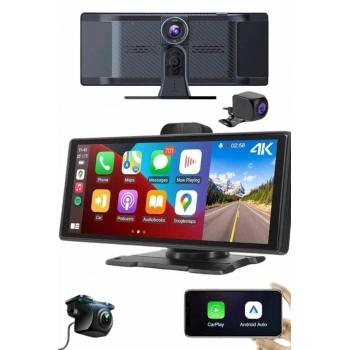 VipMarketim Android ve İOS Uyumlu Ön Arka Çift Kameralı Araç Ekranı Dokunmatik CarPlay