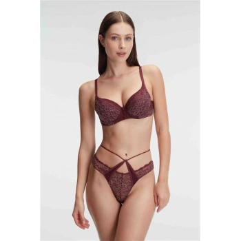 Vipmarketim Anıl Fantezi Çiçek Desenli Destekli Balenli Kaplı Dantel Detaylı İç Çamaşırı Takımı (kod:4839)