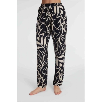 VipMarketim Anıl Günlük Ev Giyimi Kadın Viskon Çiçek Desenli Yazlık Örme Normal Bel Pijama Altı (Kod:9131)