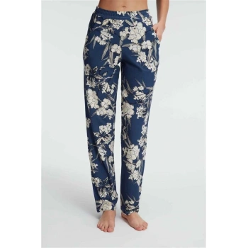 Vipmarketim Anıl Günlük Ev Giyimi Kadın Viskon Çiçek Desenli Yazlık Örme Normal Bel Pijama Altı (kod:9130)