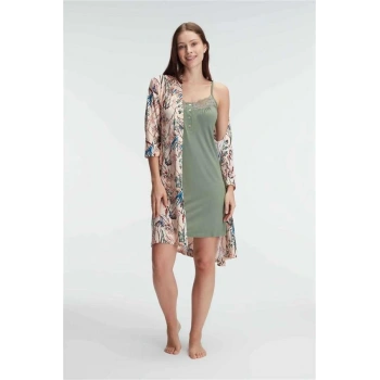 VipMarketim Anıl İp Askılı Oyuk U Yaka Kadın Viskon Çiçek Desenli Yazlık Örme Mini Kısa Gecelik Sabahlık (Kod:5811)