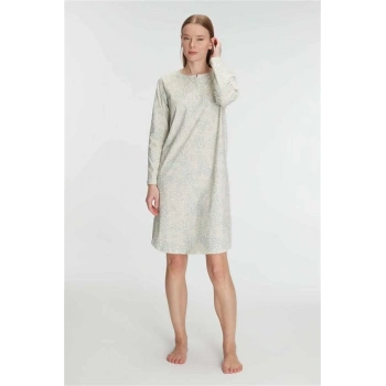 Vipmarketim Anıl Kadın % Pamuklu Uzun Kollu Gecelik – Doğal, Rahat Ve Yumuşak Dokulu Kışlık Ev Şıklığı 11296 (kod:100)