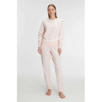VipMarketim Anıl Kadın Pamuklu Uzun Kollu Pijama Takımı Yumuşak Dokulu, Kışlık Ev Giyimi (Kod:11268)