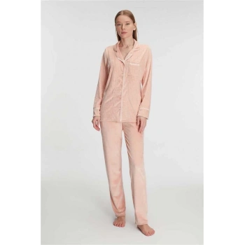 Vipmarketim Anıl Kadın Uzun Kol Gömlek Ve Pantolon Takım Pijama Takımı (kod:11247)