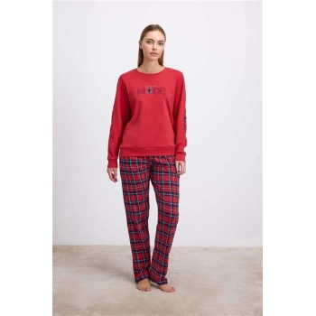 VipMarketim Anıl Kadın Uzun Kol Sweatshirt Pijama Takımı (Kod:11579)