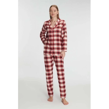 VipMarketim Anıl Pamuklu Uzun Kol Gömlek Ve Pantolon Takım