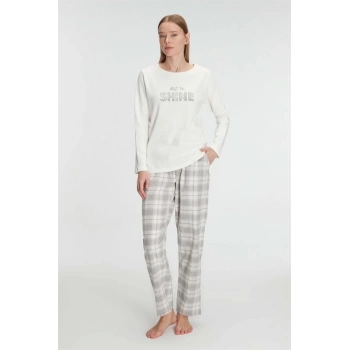 VipMarketim Anıl Uzun Kol Pamuklu Kışlık Pijama Takımı