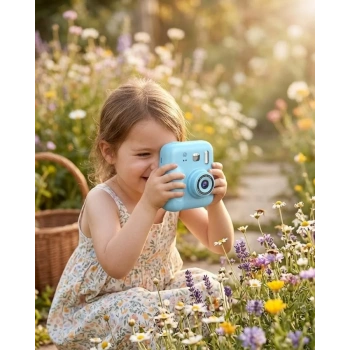 VipMarketim Anında Baskı Yapan Çocuk Kamerası Video Çekim ve Boyama Kalemli Set