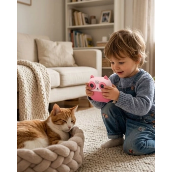 VipMarketim Anında Çıktı Veren Çocuk Kamerası 5 Rulo Kağıt 6 Kalem Setli Eğitici Oyuncak Fotoğraf Makinesi