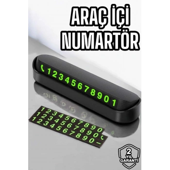 VipMarketim Araba Park Numaratörü Araç İçi Numaralık Değiştirilebilir Çevirmeli Mini