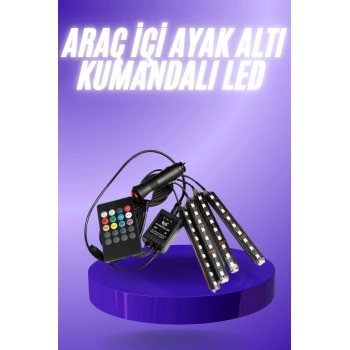 VipMarketim Araç İçi Ayak Altı 12li Şerit Led Işık Uzaktan Kumandalı RGB Işıklı Ses ve Müziğe Duyarlı