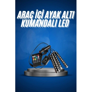 VipMarketim Araç İçi Ayak Altı Led 12 Led Işık Sese Müziğe Duyarlı RGB Işıklı Aydınlatma Seti
