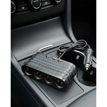 VipMarketim Araç İçi Güç Dağıtıcı 4 Çakmaklık 2 USB 1 Type C Şarj Ünitesi