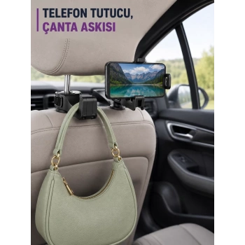 VipMarketim Araç Koltuk Arkası Telefon Tutucu ve Çanta Askısı Aparatı