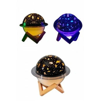 VipMarketim Aromaterapi Hava Nemlendirici Gece Lambası Uzay Model Satürn Oda Kokusu