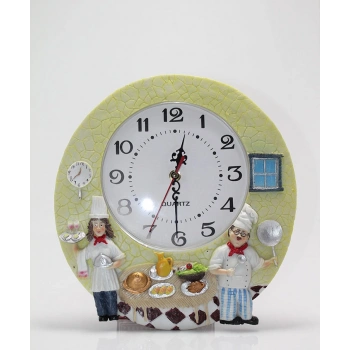 VipMarketim Aşçı Tasarımlı Polyester Duvar Saati Model 5