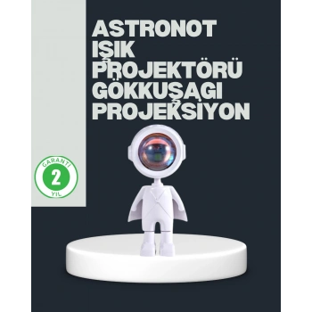 VipMarketim Astronot Tasarımlı Gün Batımı Efektli Şarjlı LED Lamba