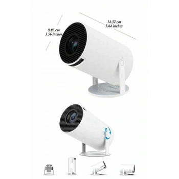 VipMarketim Ayaklı Projeksiyon Taşınabilir Mini Projektör Sinema Projektörü Android