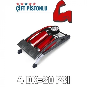 VipMarketim Ayaktan Çift Pistonlu Lastik Şişirme Pompası