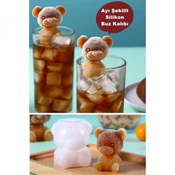 VipMarketim Ayı Şekilli Silikon Buz Kalıbı