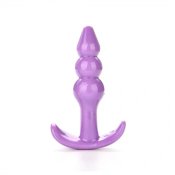 VipMarketim Backpart 3 Boğumlu Silikon Anal Tıkaç - Mor