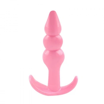 VipMarketim Backpart 3 Boğumlu Silikon Anal Tıkaç - Pembe