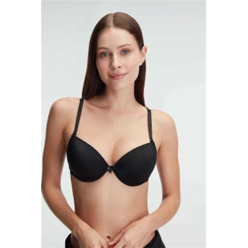 Vipmarketim Balenli Destekli Dolgulu Askıları Çıkabilen İnce Mideli Günlük Klasik T-shirt Sütyeni