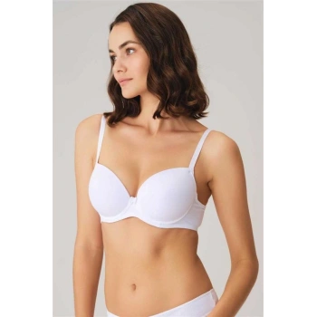 VipMarketim Balenli Desteksiz Dolgusuz Askıları Çıkabilen Günlük Klasik T-Shirt Sütyeni