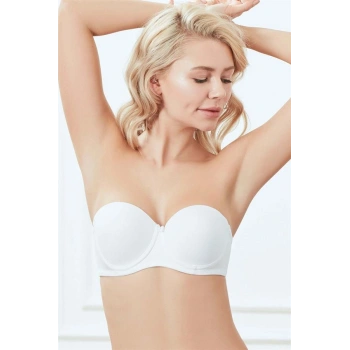 VipMarketim  Balenli Desteksiz Dolgusuz Askısız Straplez Günlük Klasik T-shirt Sütyeni