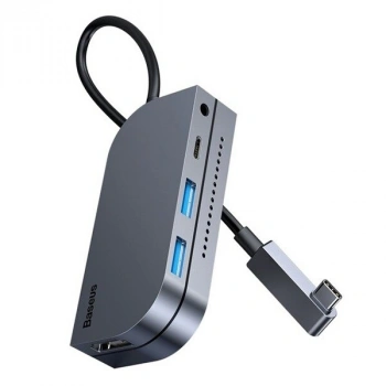 VipMarketim BASEUS Bending Angle No.7 Çok fonksiyonlu 6 Port Type-C Hub (CAHUB-CWJ0G)-(5775)