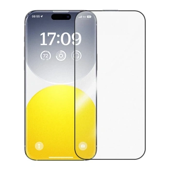 VipMarketim Baseus Crystalline iPhone 15 Pro için Parlama Önleyici Tempered Cam Ekran Koruyucu-(5775)