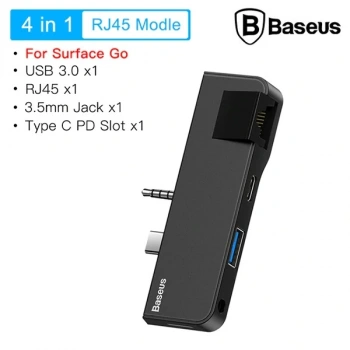 VipMarketim Baseus Multifunctional HUB Surface Go(Type-C+Audio to RJ45+USB3.0+Type-C(data)+Audio)-(5775)