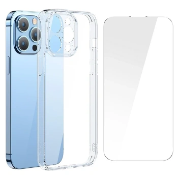 VipMarketim Baseus SuperCeramic Series iPhone 14 Pro 6.1 Koruyucu Cam Kılıf + Full Tempered Ekran Koruyucu Set-(5775)