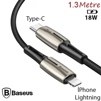 VipMarketim Baseus Waterdrop Type-C To İPhone PD18W Hızlı Şarj Kablosu 1.3M-(5775)