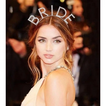 VipMarketim Bekarlığa Veda Kristal Taşlı Gümüş Bride Tacı