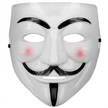 VipMarketim Beyaz Pembe Yanaklı V For Vendetta Maskesi