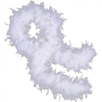 VipMarketim Beyaz Renk Kabarık Kalın Otriş Boa Tüy 6 cm Genişlik 180-200 cm Uzunluk