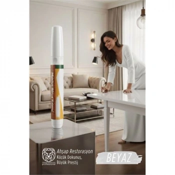 VipMarketim Beyaz Renk Mobilya Rötüş Kalemi – Lake ve Ahşap Yüzeyler İçin Çizik ve Restorasyon Kalemi