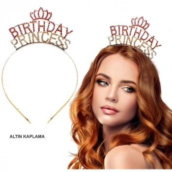 VipMarketim Birthday Princess Kristal Taç – Altın Kaplama