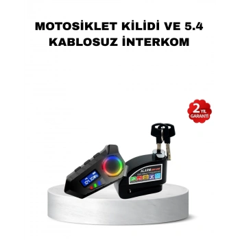 VipMarketim Bluetooth 5.4 İntercom ve Alarmlı Disk Kilidi Seti Güçlü Ses ve Güvenlik
